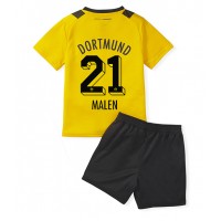 Borussia Dortmund Donyell Malen #21 Fußballbekleidung Heimtrikot Kinder 2022-23 Kurzarm (+ kurze hosen)